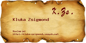 Kluka Zsigmond névjegykártya